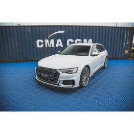 Накладка сплиттер на передний бампер на Audi A6 C8 S-Line / S6 C8